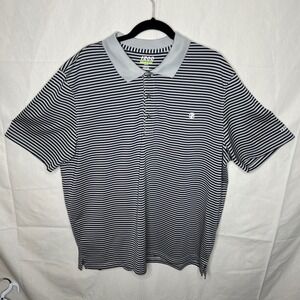 IZOD PerformX Mens XXL Golf Polo Shirt Striped Navy Gray , see description